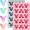 Cute Cartoon Silicone Ice Cube Molds, Reusable 15 Cavity Non-Stick Mouse Head Candy Chocolate Mold Ice Cube Trays Easy Release BPA Free Ice Mold for Kids DIY